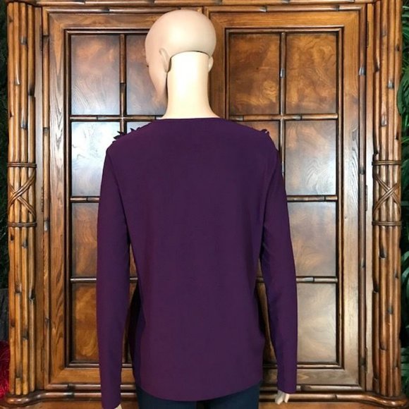 Antthony Original Violet 3D Jewel Beaded Floral Top - Picture 3 of 13